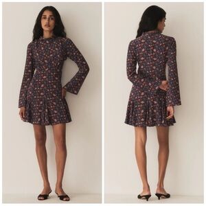 Doen Selena Floral Mini Dress Midnight Riviera Medallion Boho Size XS